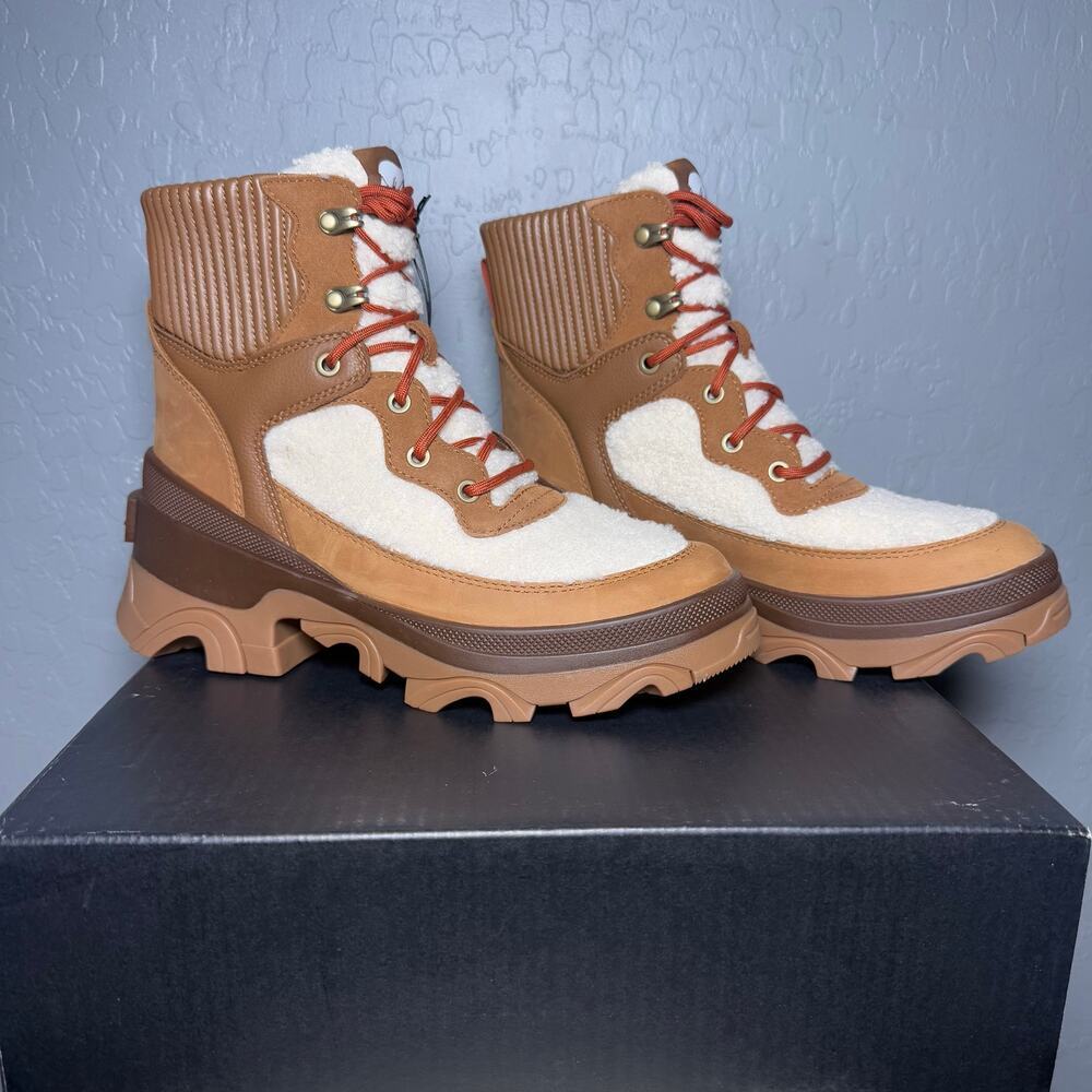 Sorel Womens Brex Faux Cozy Lace-Up Boot, Velvet Tan, US 9